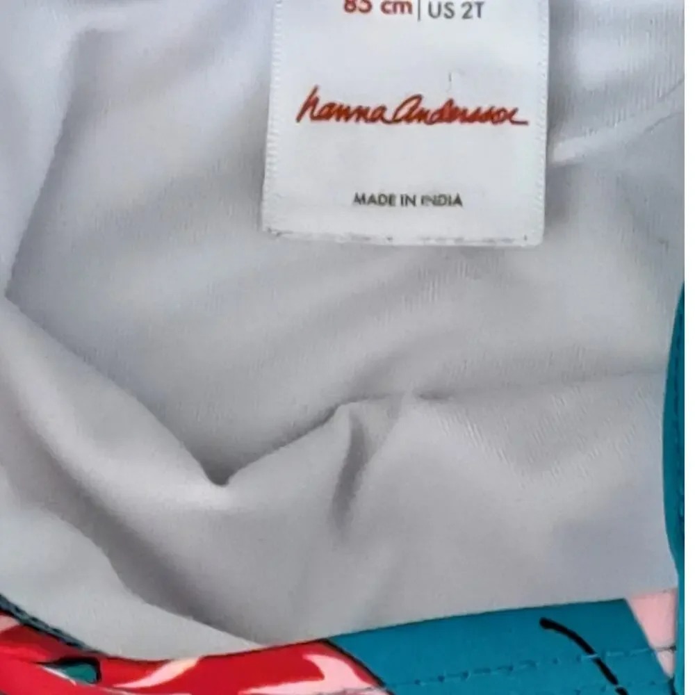Hanna Andersson Girls Blue Butterfly 2 Piece Tankini Swim Set Size 2T 85 CM